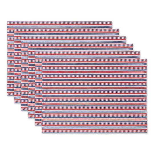 DII® Red, White & Blue Dobby Stripe Placemats, 6ct.